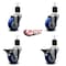 Service Caster 3.5'' Blue Poly Wheel Swivel 1-7/8'' Expanding Stem Caster Set 2 Brakes, 4PK SCC-EX20S3514-PPUB-BLUE-2-PLB-2-178 - alternate 4